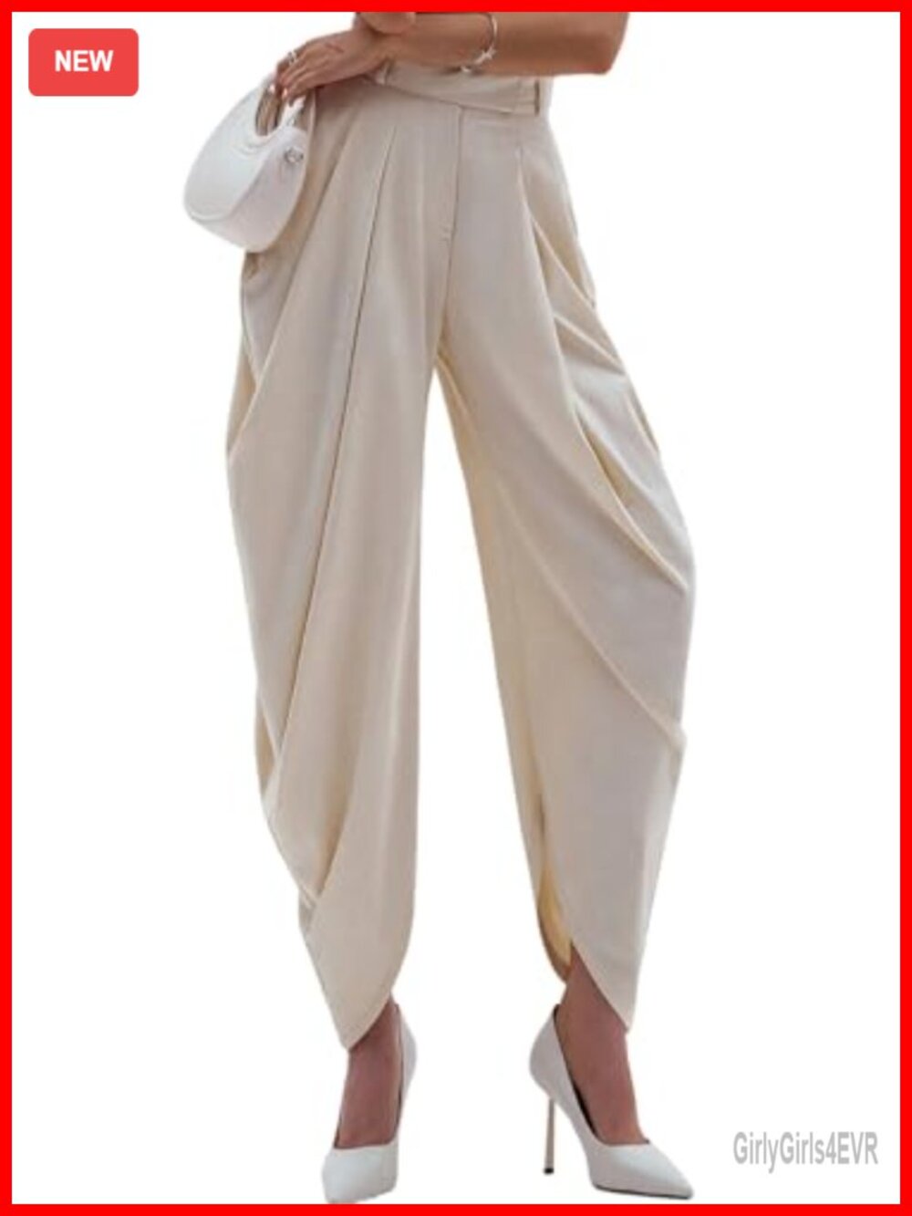 Women's High Waisted Wide Leg Pleated Slacks Business Work Palazzo